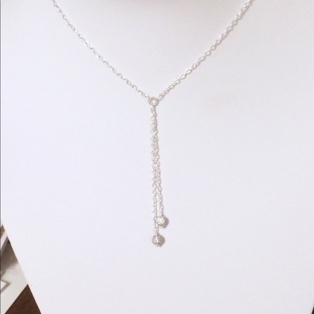 Silver Pave crystal bead choker necklace - Picture 5 of 6